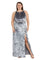 Plus Size Formal Dresses Long Crinkle Velvet Formal Plus Size  Dress Grey