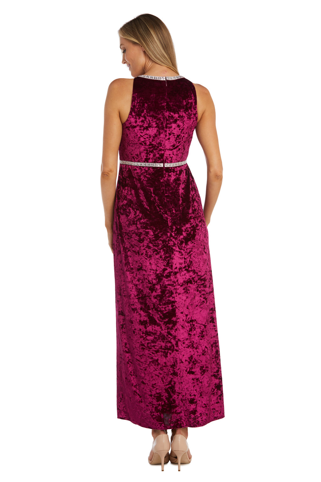 R&M Richards 9130 Long Velvet Formal Dress