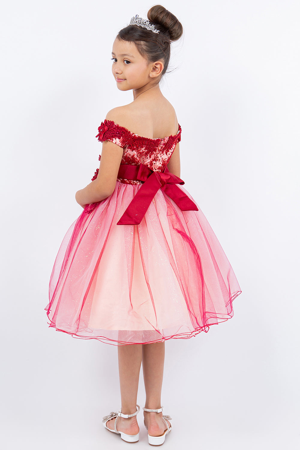 Cinderella Couture 9130 Short 3D Floral Applique Flower Girl Dress