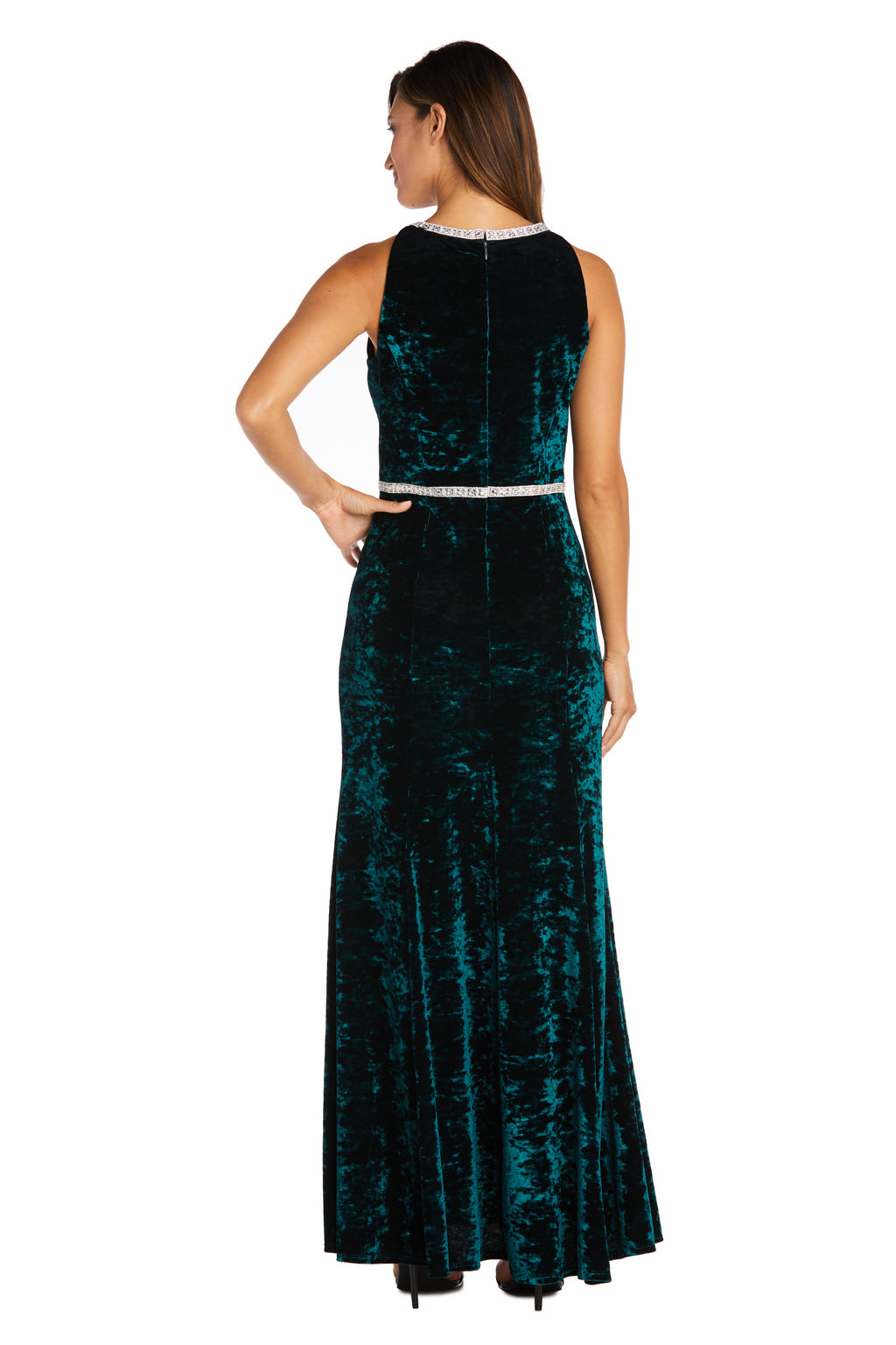 R&M Richards 9130 Long Velvet Formal Dress