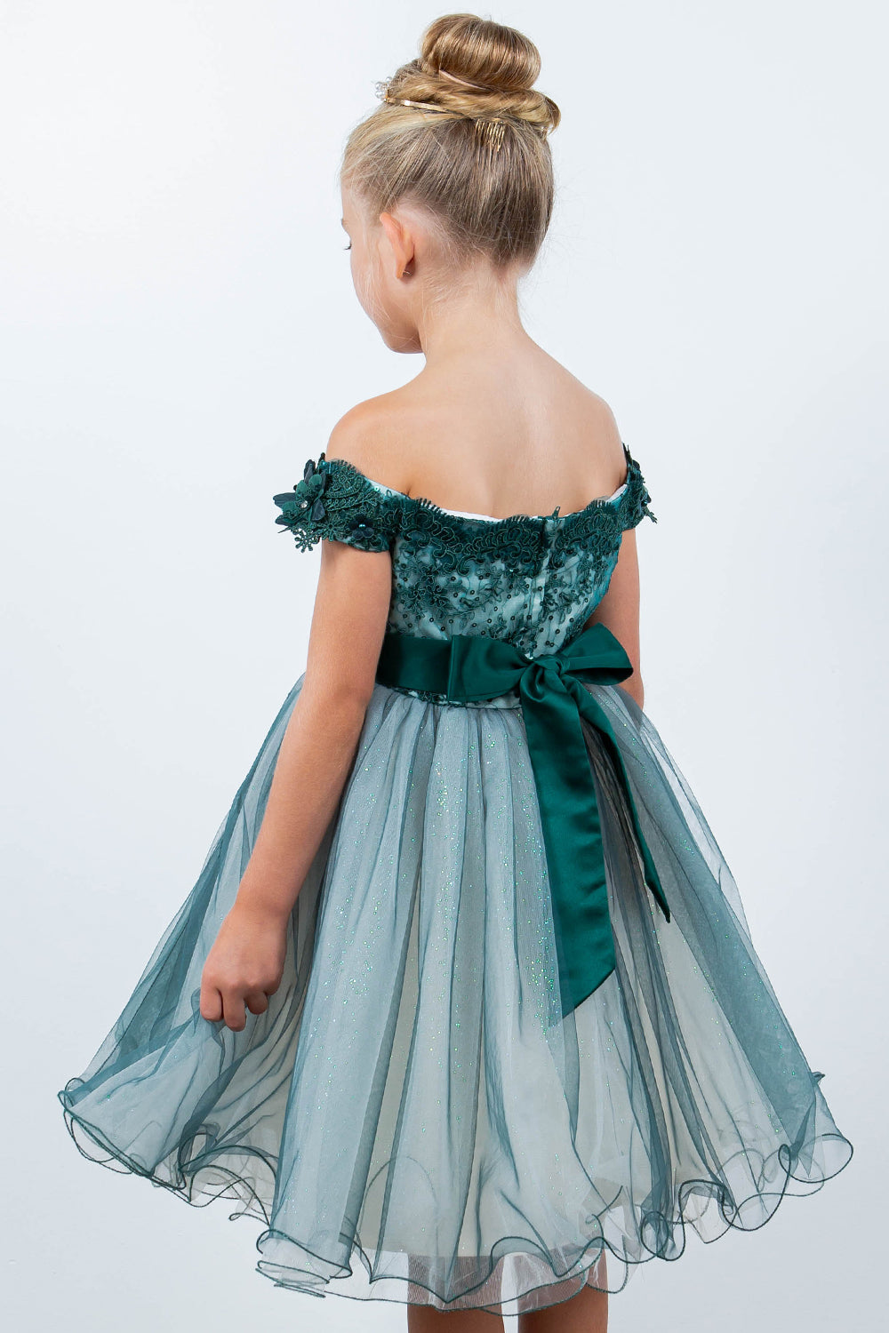 Cinderella Couture 9130 Short 3D Floral Applique Flower Girl Dress