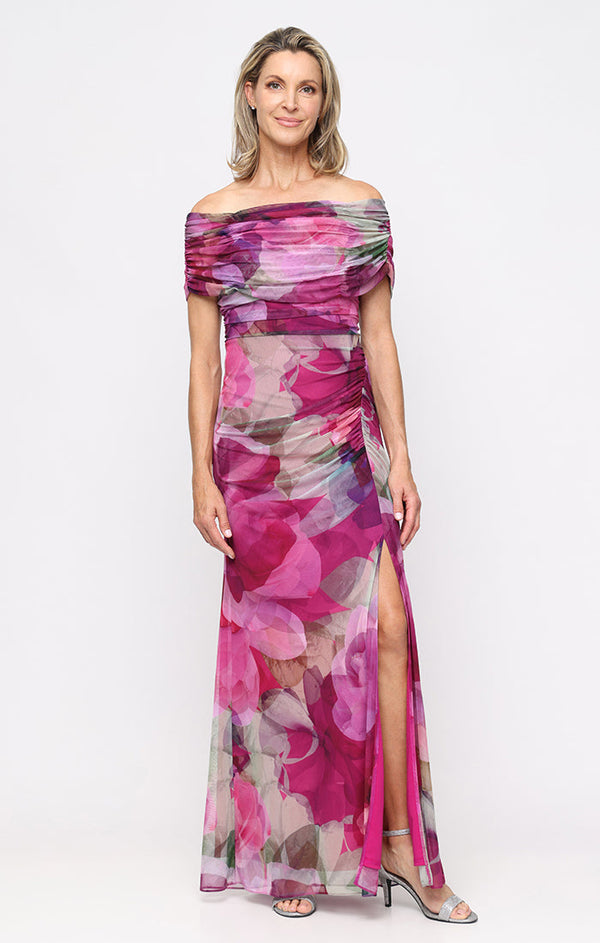 Off-the-Shoulder Floor-Length Mesh Formal Sheath Column Gown SL Fashions 9431117