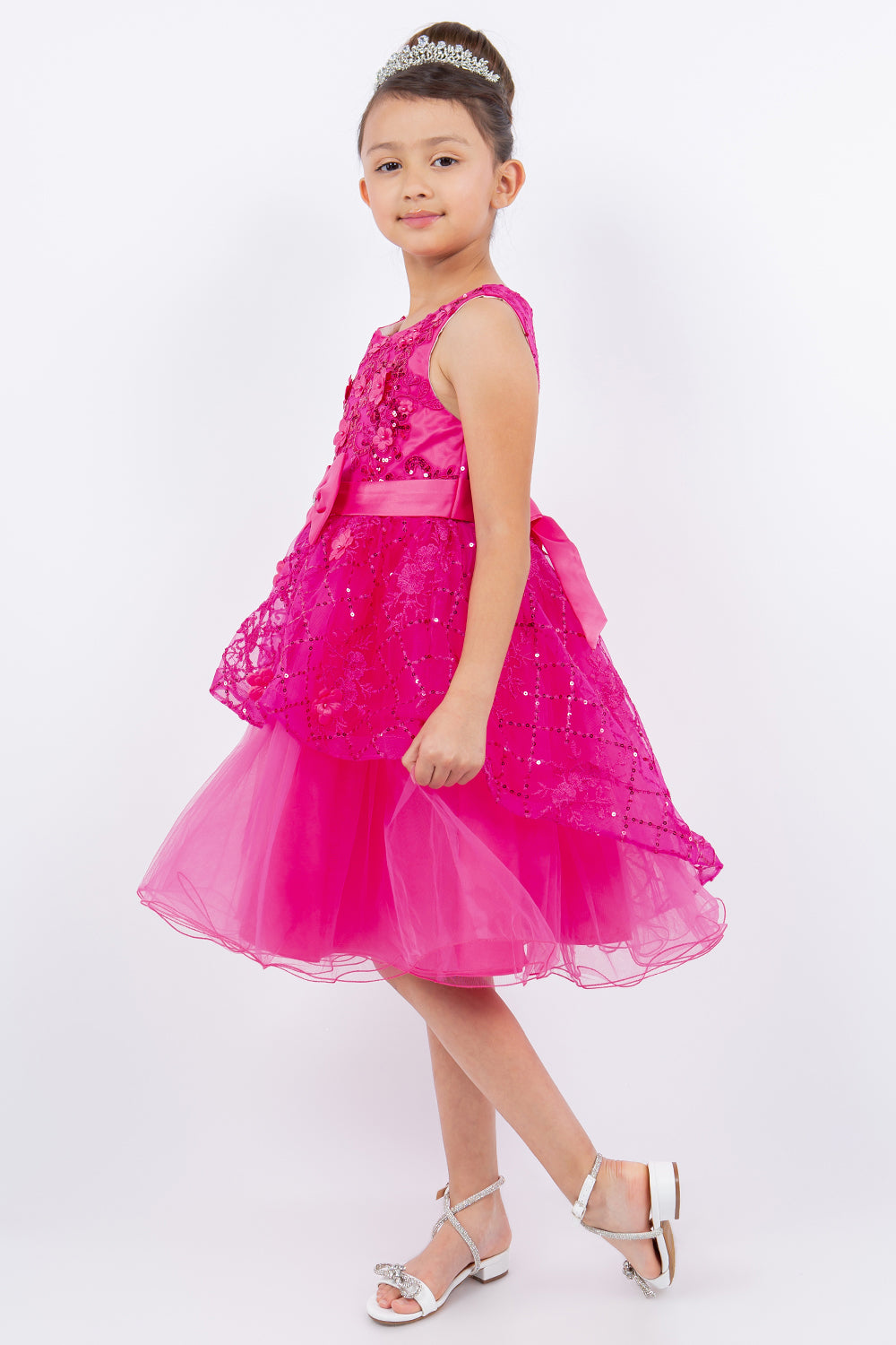 Cinderella Couture 9131 A Line Short Sequin Applique Flower Girl Dress
