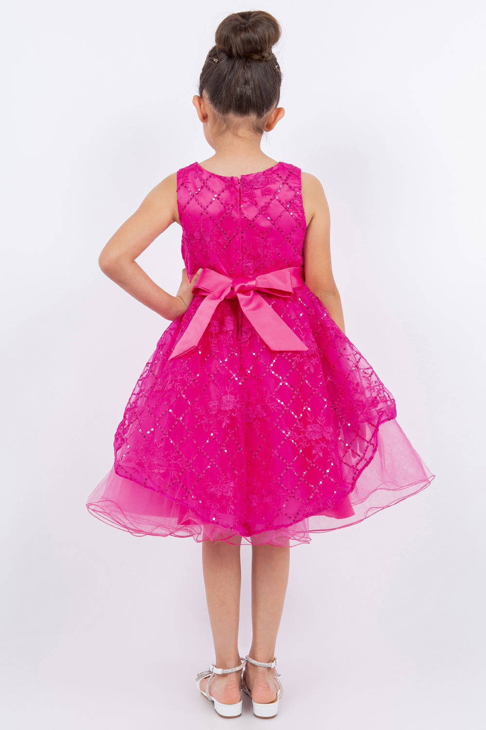 Flower Girl Dresses A Line Short Sequin Applique Flower Girl Dress Fuchsia