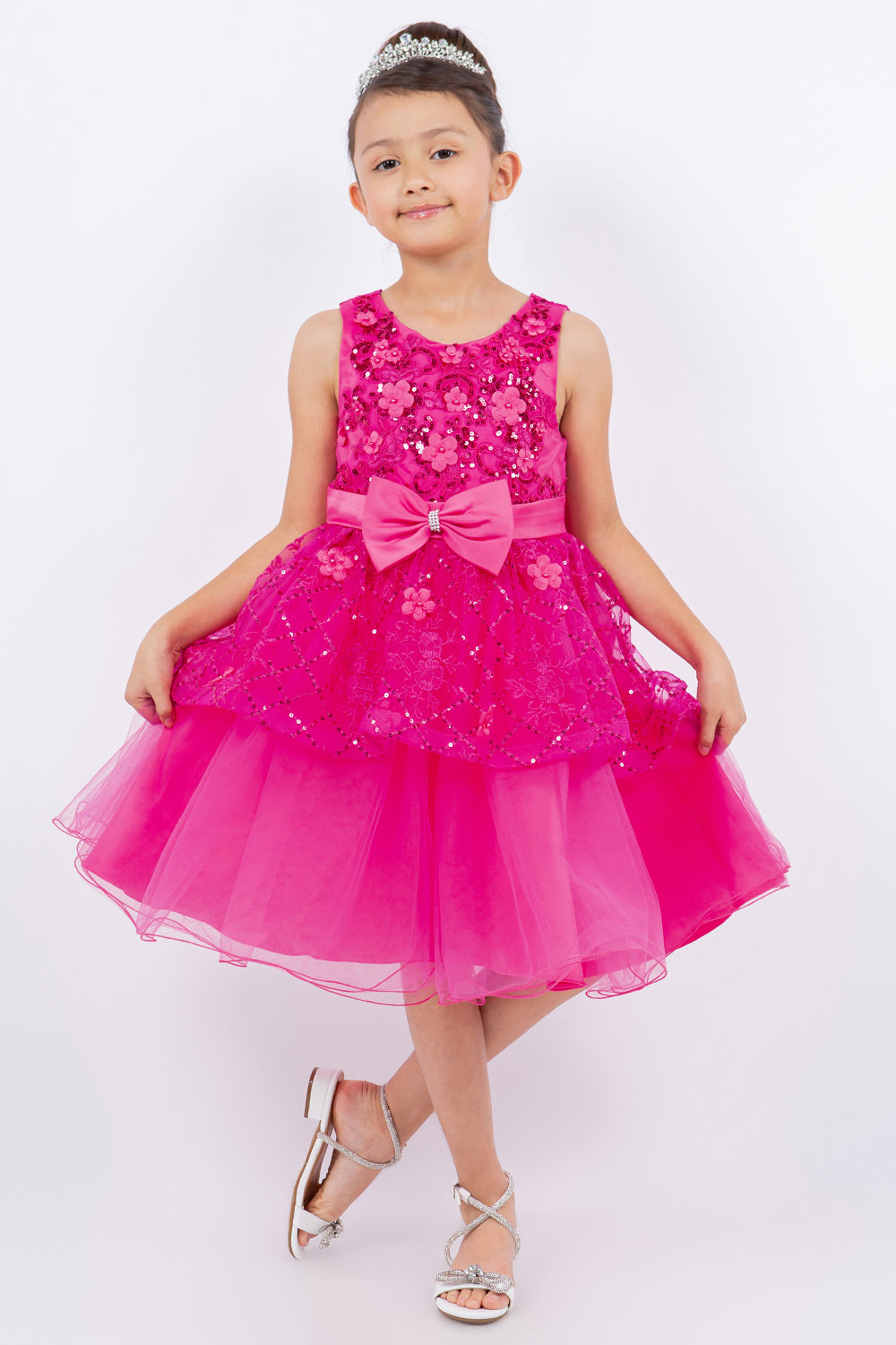 Flower Girl Dresses A Line Short Sequin Applique Flower Girl Dress Fuchsia