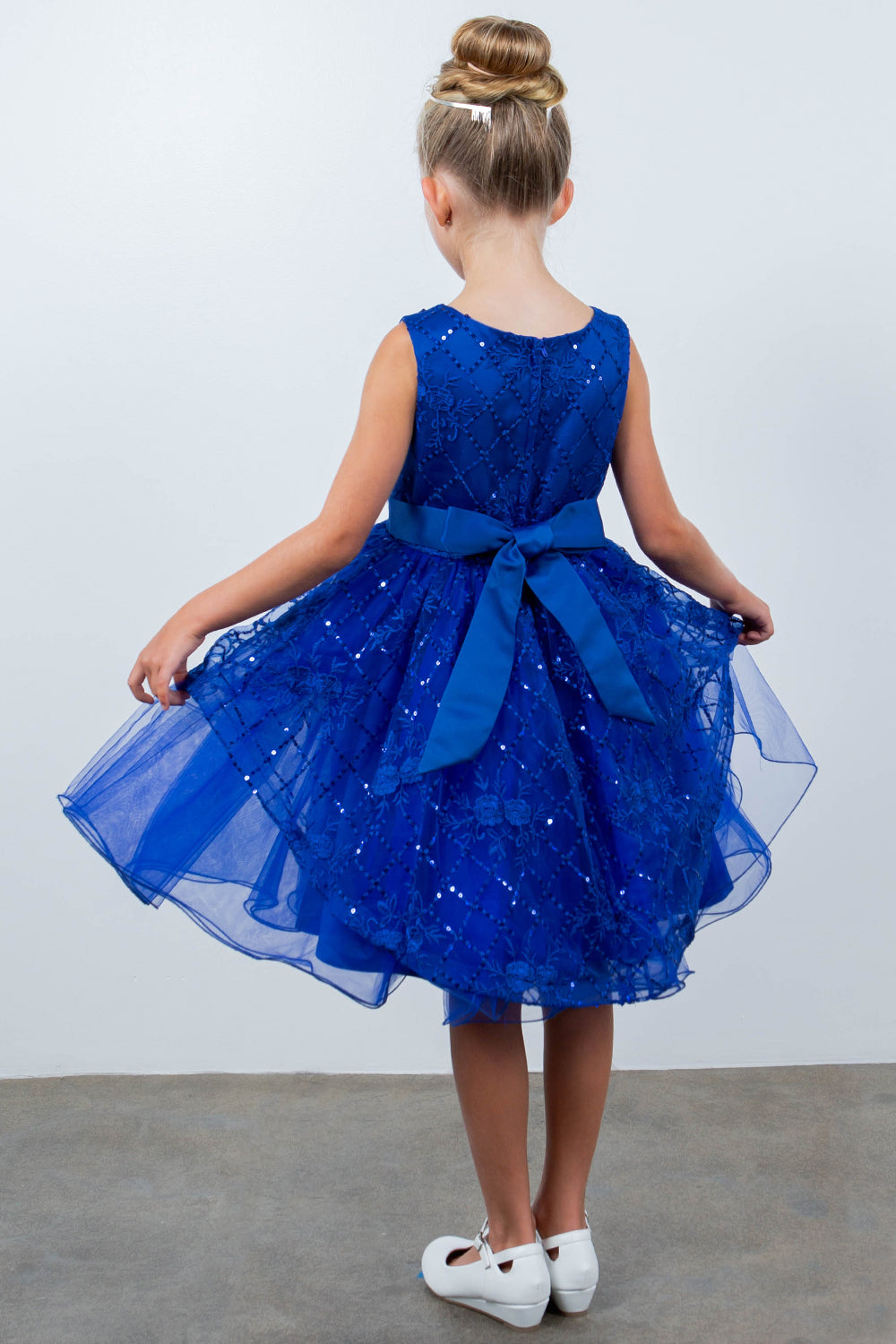 Cinderella Couture 9131 A Line Short Sequin Applique Flower Girl Dress