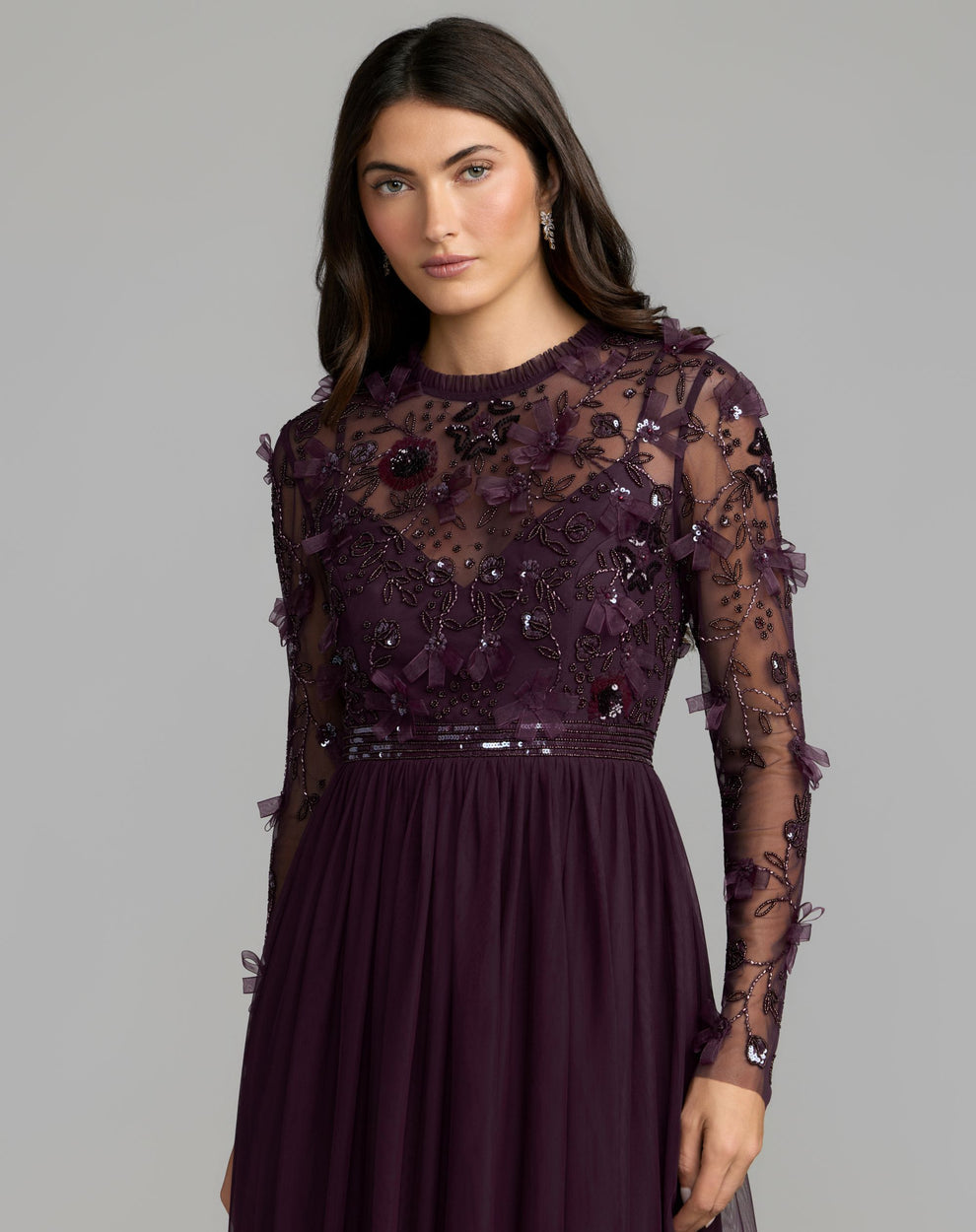 Crew/High-Neck Floor-Length Lace Occasion A-Line Mac Duggal 999132P