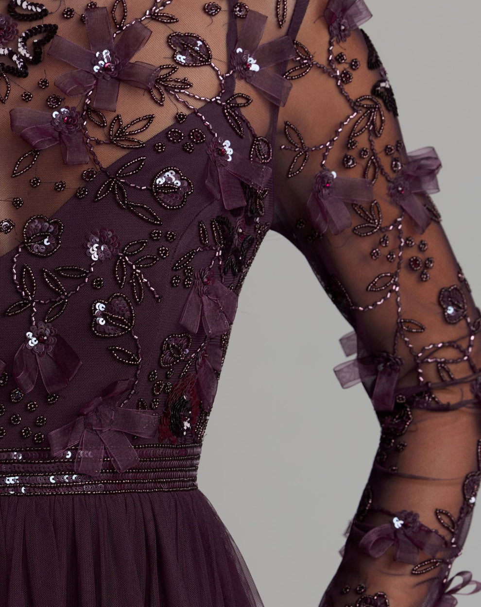 Crew/High-Neck Floor-Length Lace Occasion A-Line Mac Duggal 999132P