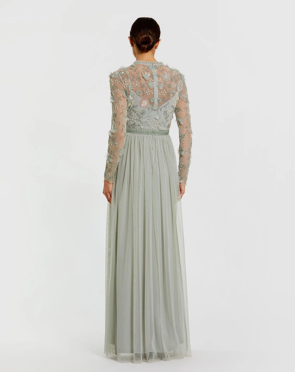 Crew/High-Neck Floor-Length Lace Occasion A-Line Mac Duggal 999132P