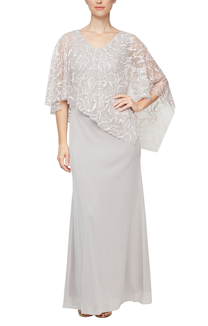 SL Fashions 9233123 Long Mother of the Bride Glitter Formal Gown