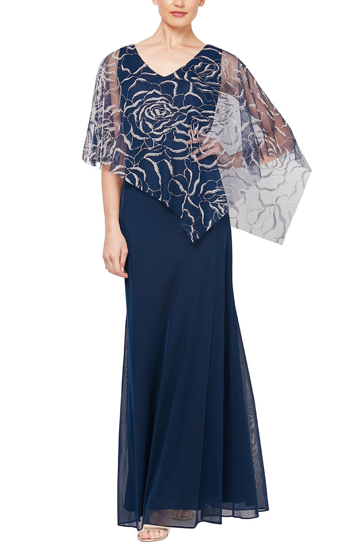 SL Fashions 9233123 Long Mother of the Bride Glitter Formal Gown