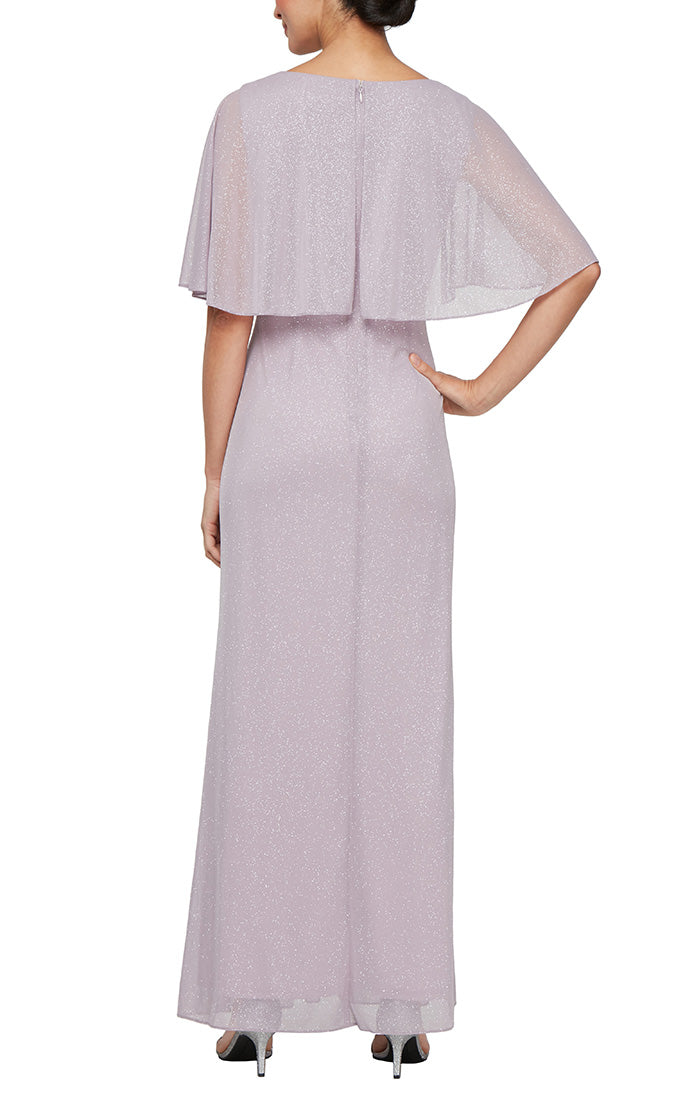 SL Fashions 9233257 Glitter Long Mother of the Bride Petite Dress