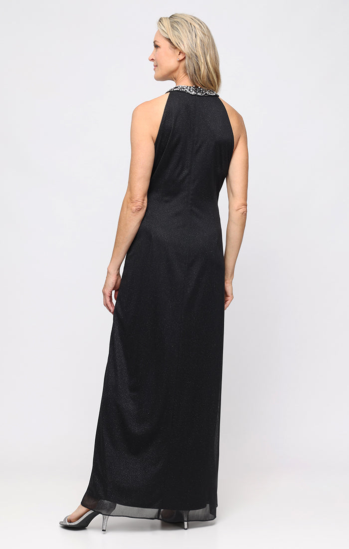 Formal Dresses Long Beaded Formal Dress - Beaded - SL Fashions 9133269 Black-Mesh-9133269-Beaded