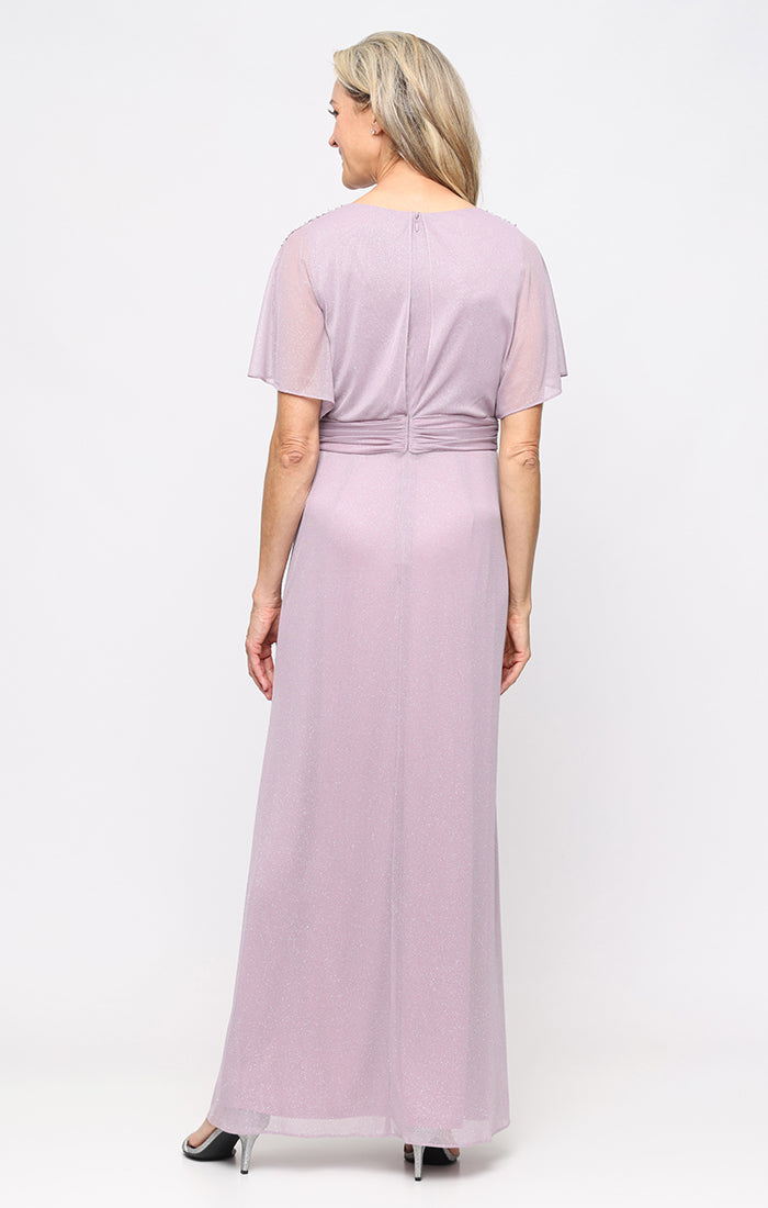 V-Neck Floor-Length Chiffon Formal A-Line Gown SL Fashions 9233287