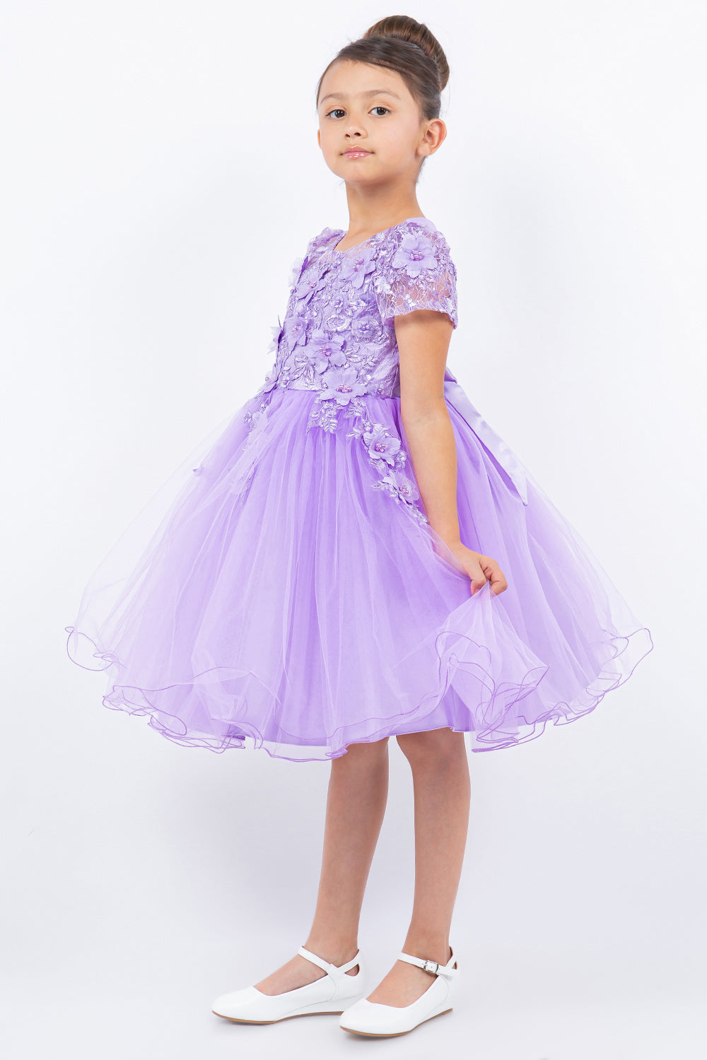 Cinderella Couture 9133 Short 3D Floral A Line Flower Girl Dress