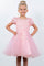 Flower Girl Dresses Short 3D Floral A Line Flower Girl Dress Peach