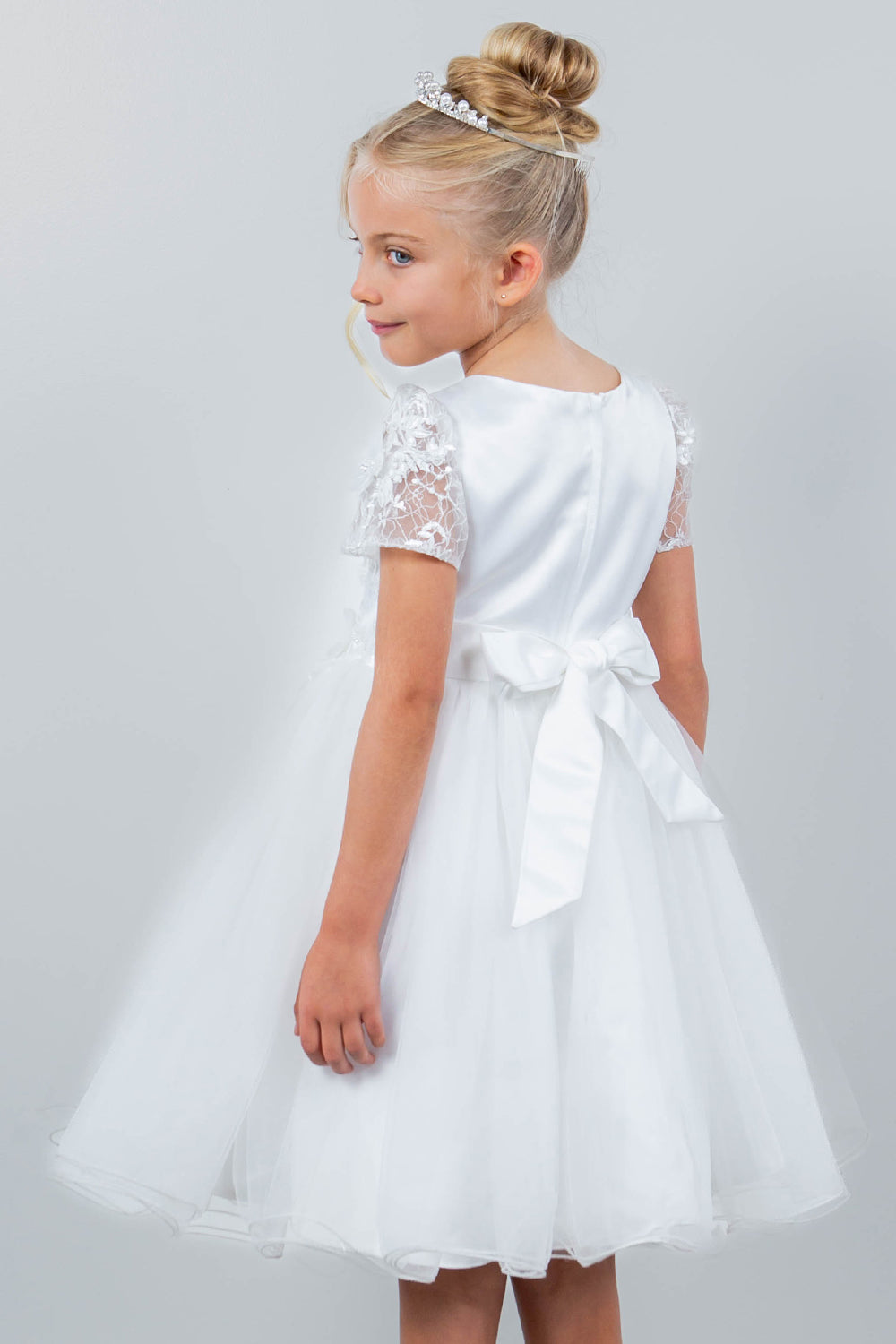 Cinderella Couture 9133 Short 3D Floral A Line Flower Girl Dress