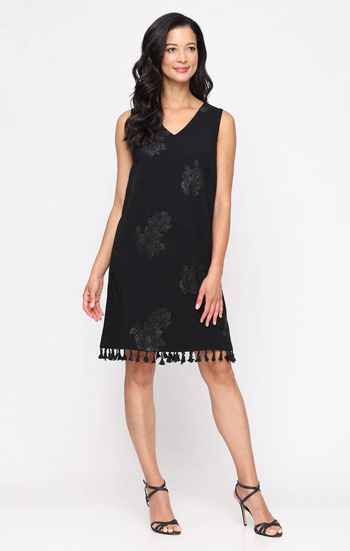 Cocktail Dresses Short A Line Fringe Cocktail Dress BLACK
