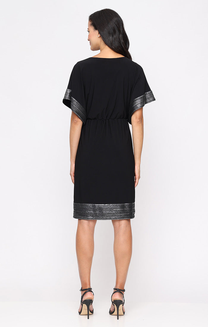 Mother of the Bride Dresses Short Mother of the Bride Blouson Cocktail Dress BLACK