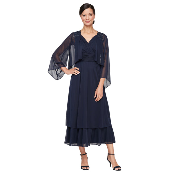 SL Fashions 9135251 Mother of the Bride Formal Jacket Tea Length Dress