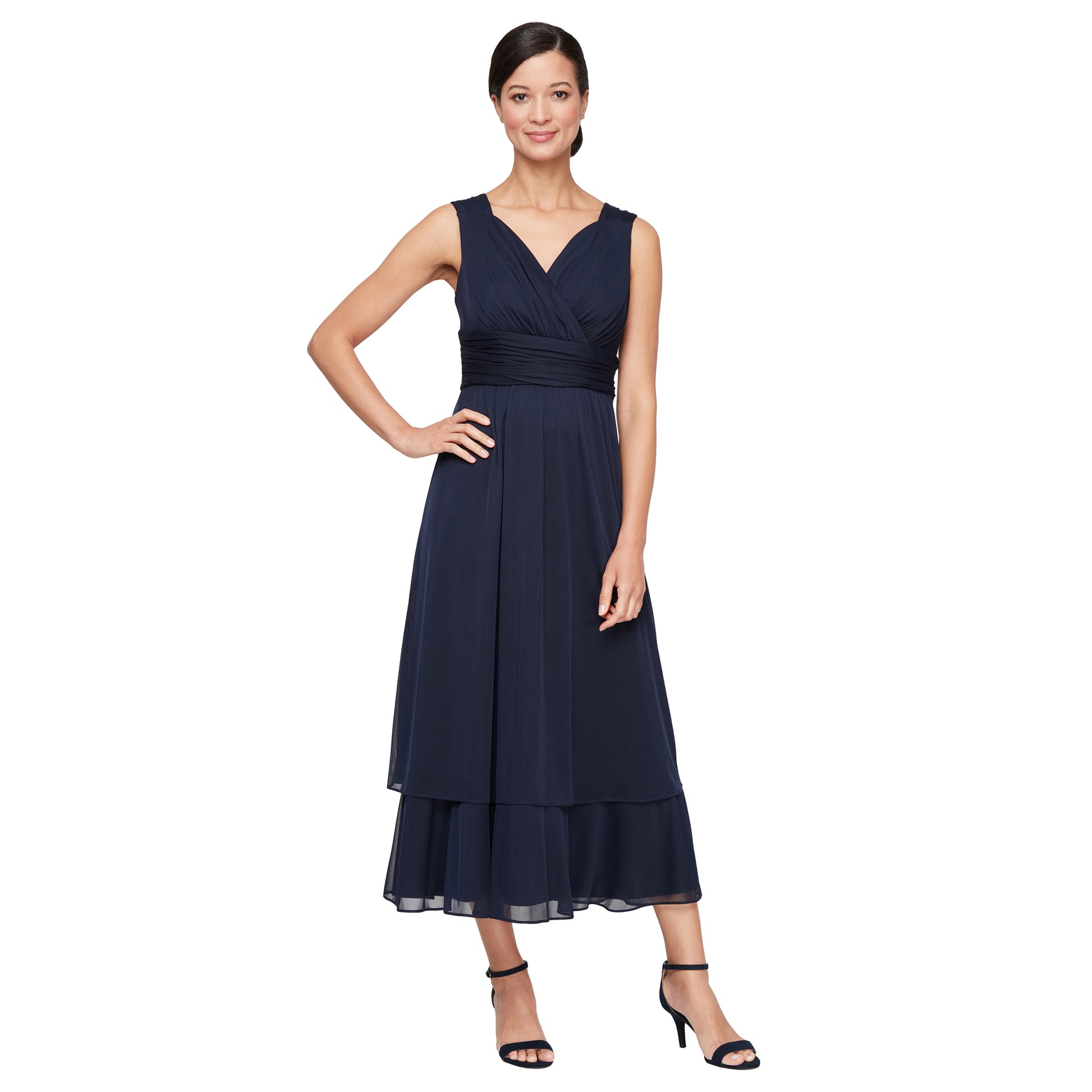 SL Fashions 9135251 Mother of the Bride Formal Jacket Tea Length Dress