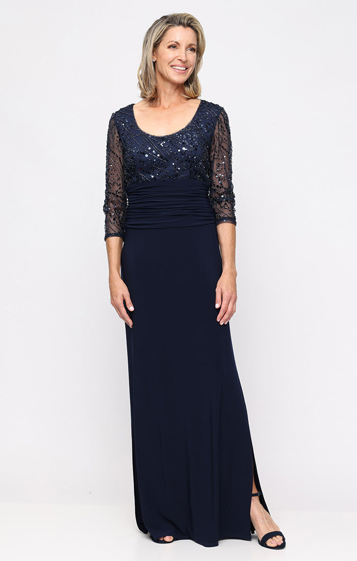 Mother of the Bride Dresses Formal Long Sequin Mother of the Bride Dress SL Fashions 9135273 Navy