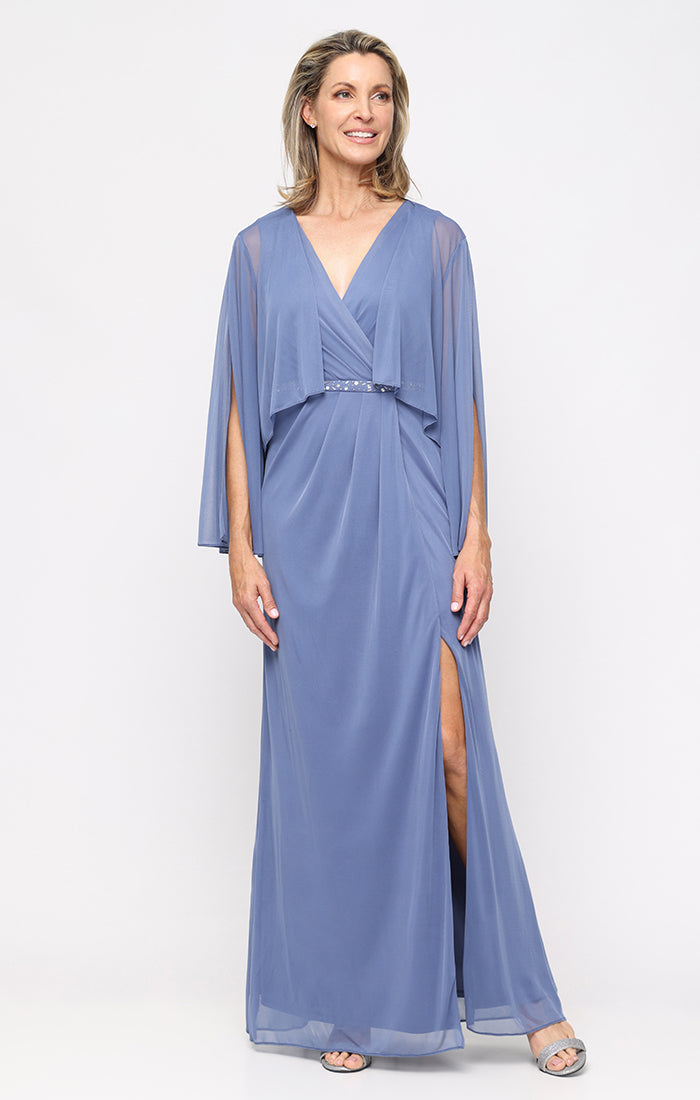 Mother of the Bride Dresses Long Formal Slit Evening Mother of the Bride Dress SL Fashions 9135274 Dusty Blue