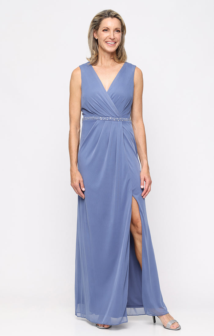 Mother of the Bride Dresses Long Formal Slit Evening Mother of the Bride Dress SL Fashions 9135274 Dusty Blue