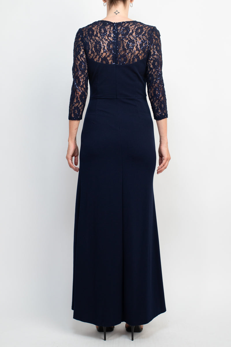 SL Fashions 9137210 Long Formal Pleated Evening Dress