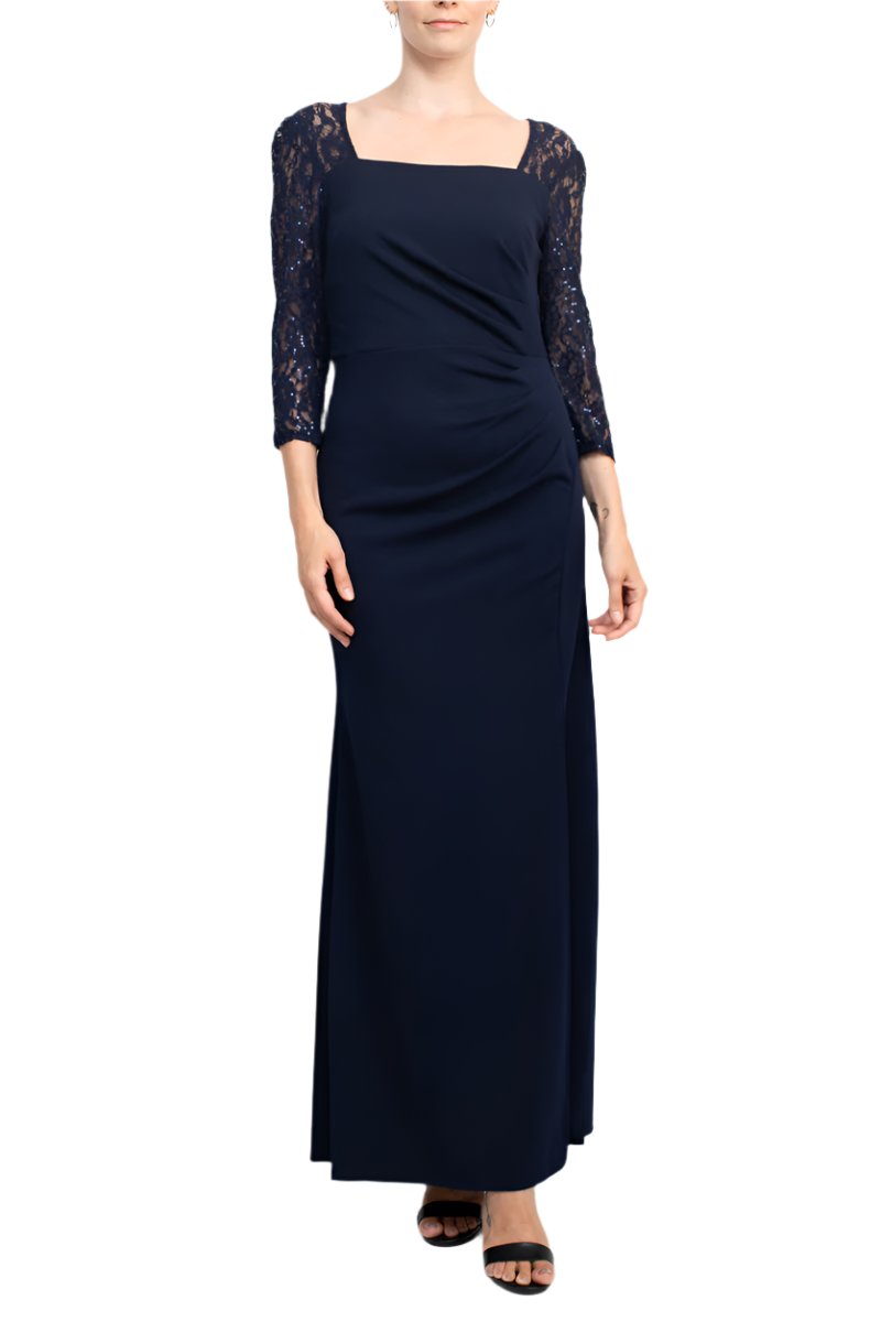 SL Fashions 9137210 Long Formal Pleated Evening Dress