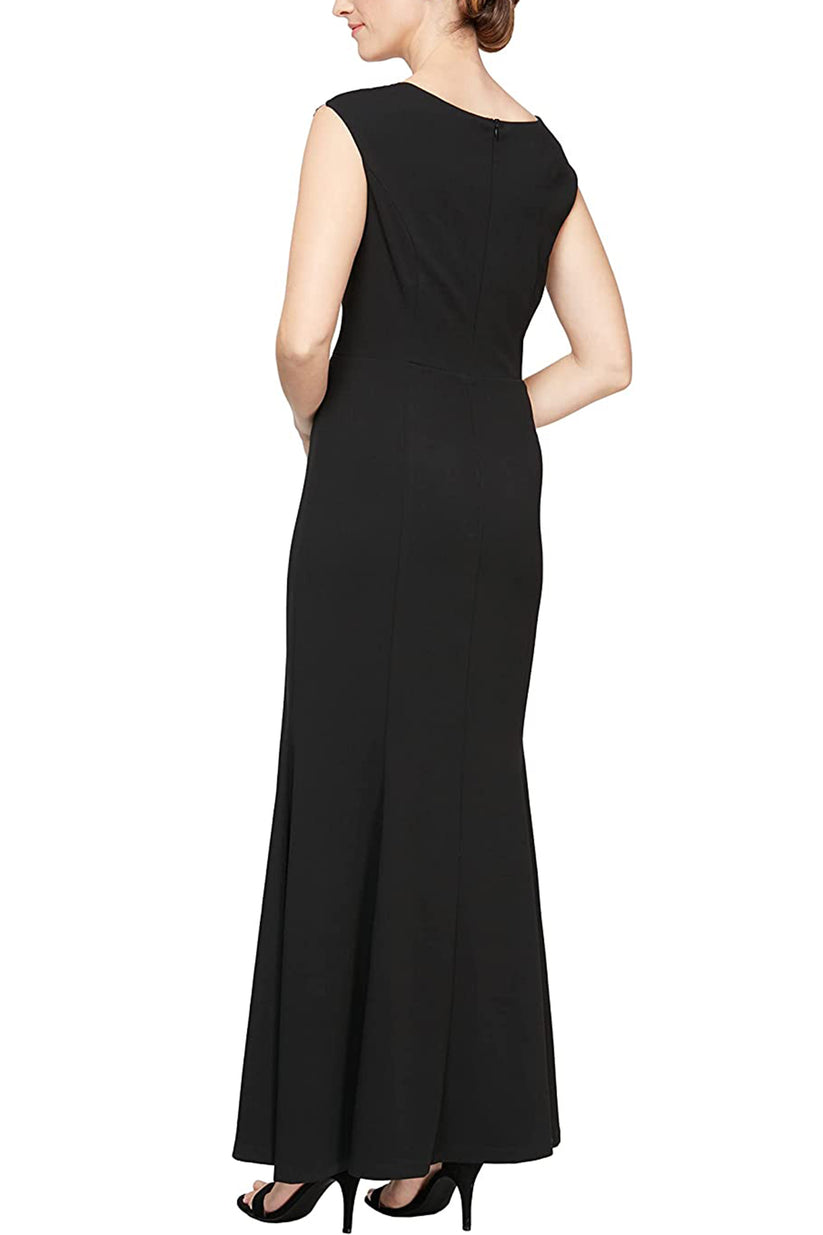 SL Fashions 9137211 Long Formal Fitted Lace Dress