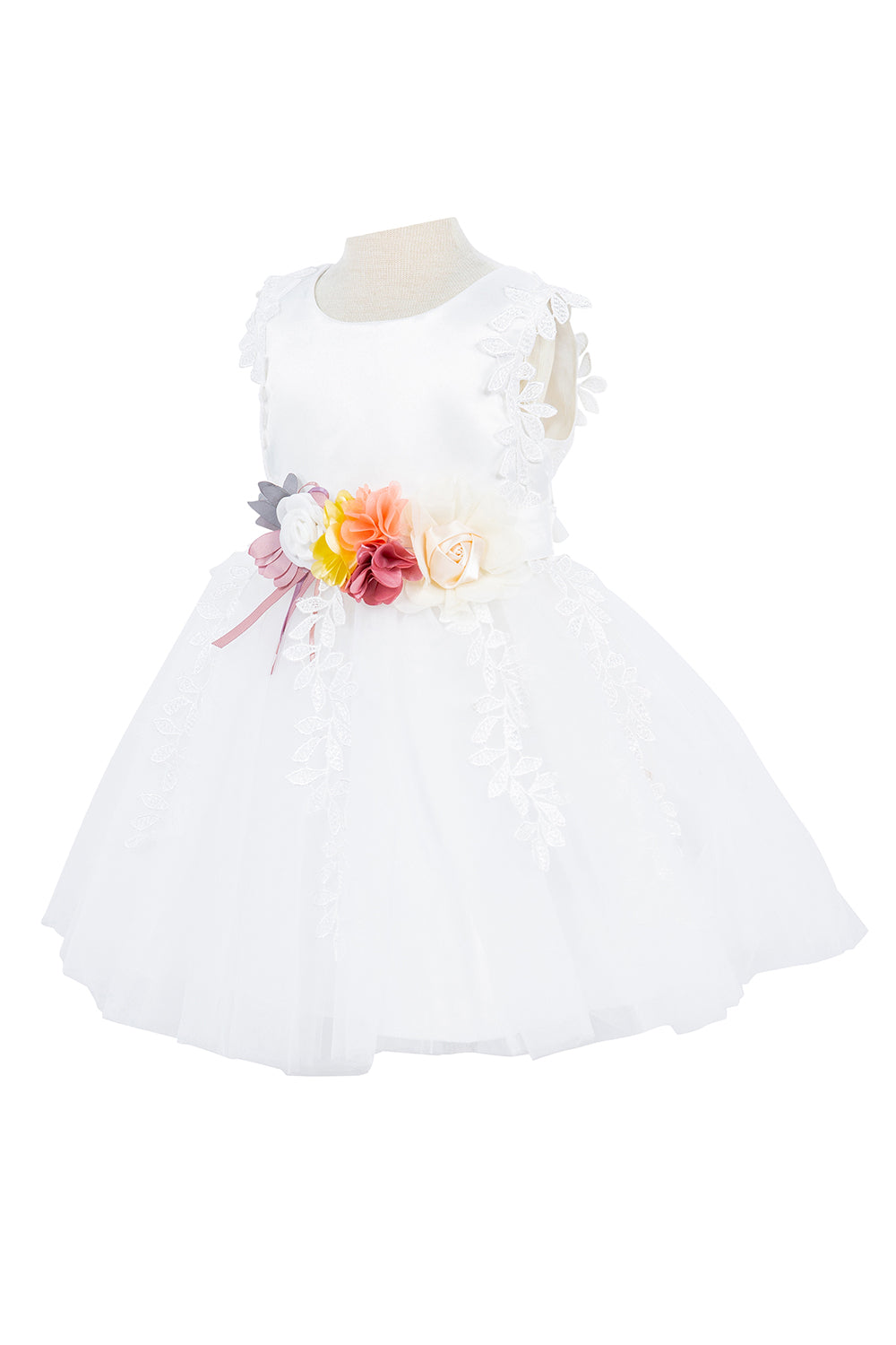 Jewel Neck Cap-Sleeve Tulle Baby Flower Girl Dress Cinderella Couture 9139B