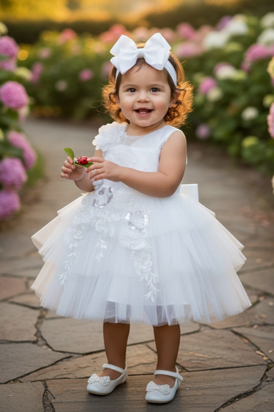 Jewel Knee-Length Tulle Flower Girl Ball Gown Cinderella Couture 9141B