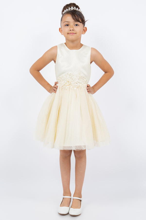 Cinderella Couture 9145 Short Sequin Floral Flower Girl Dress