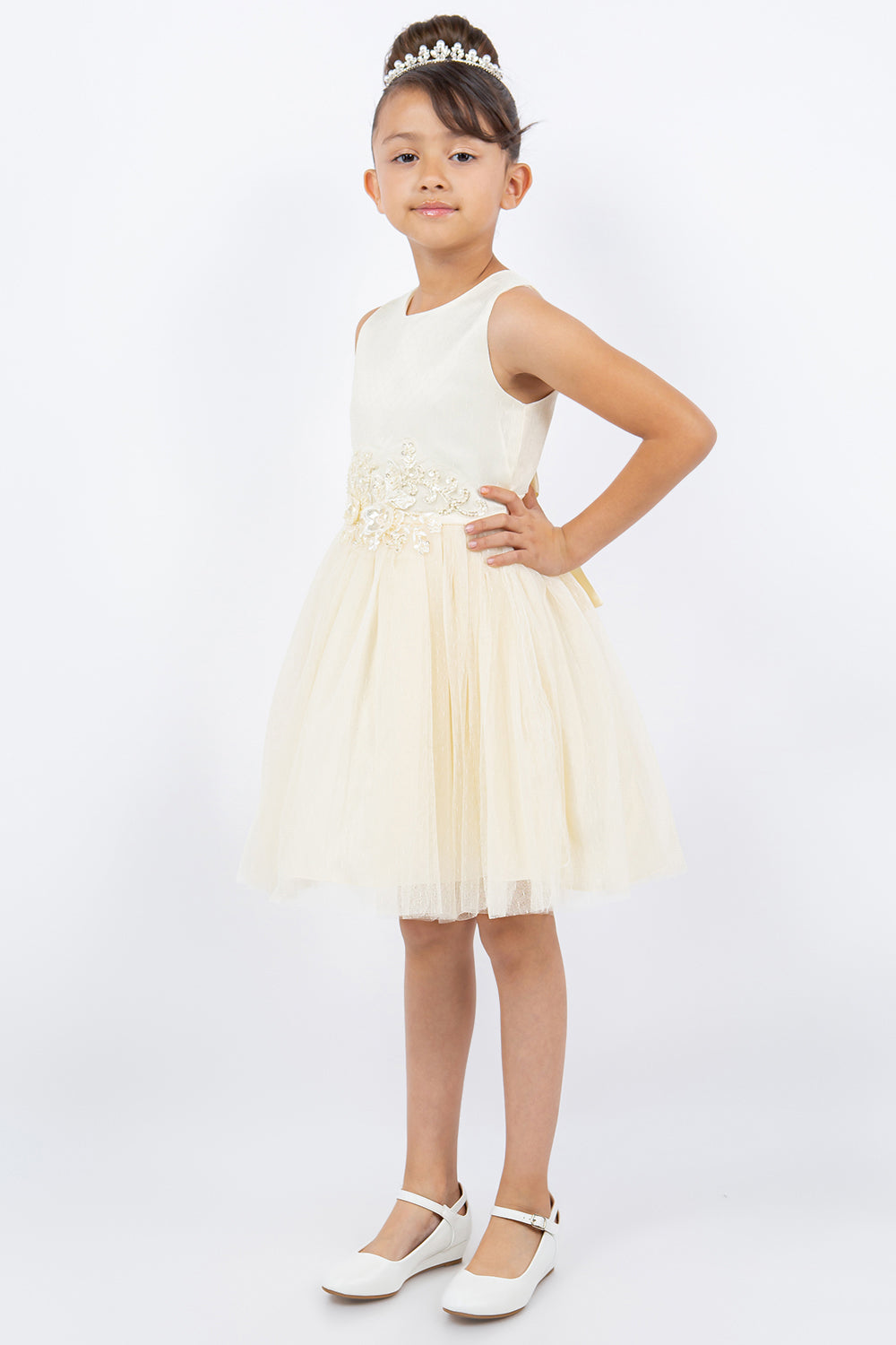 Cinderella Couture 9145 Short Sequin Floral Flower Girl Dress