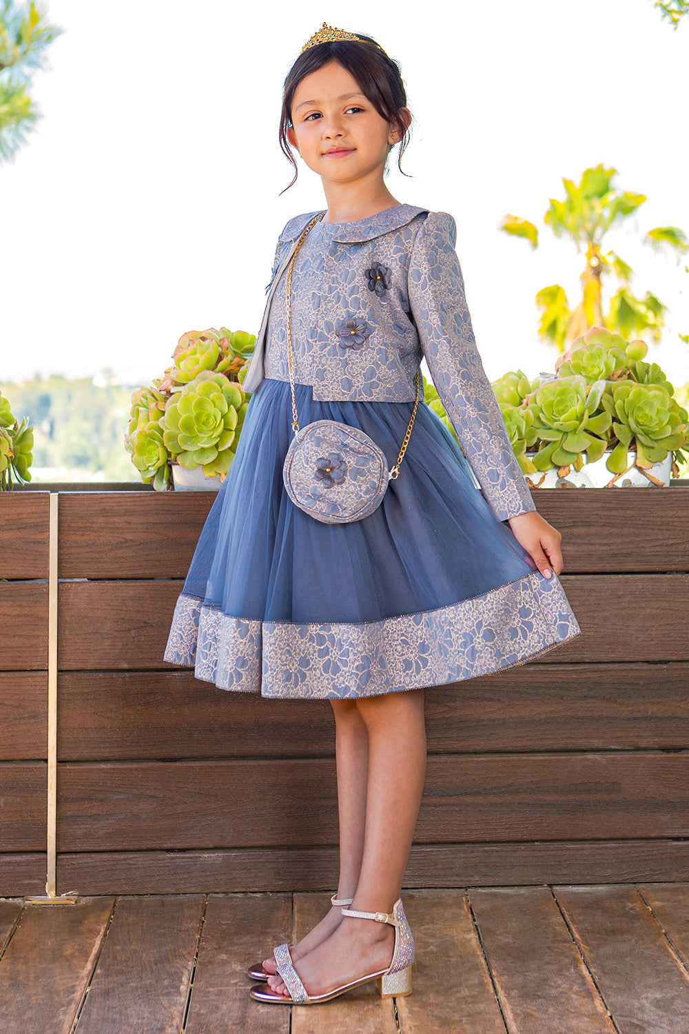 Cinderella Couture 9146 Short A Line Printed Flower Girl  Jacket Dress