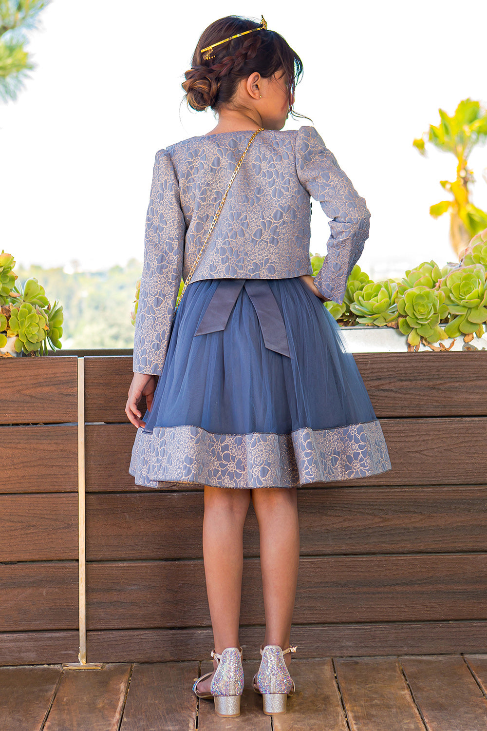 Cinderella Couture 9146 Short A Line Printed Flower Girl  Jacket Dress