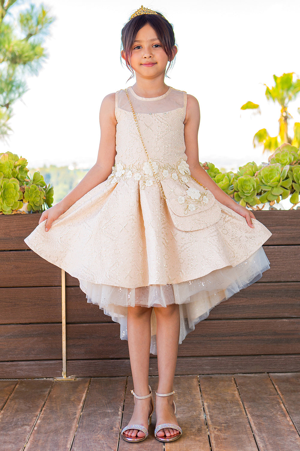 Cinderella Couture 9147 A Line High Low Flower Girl Dress
