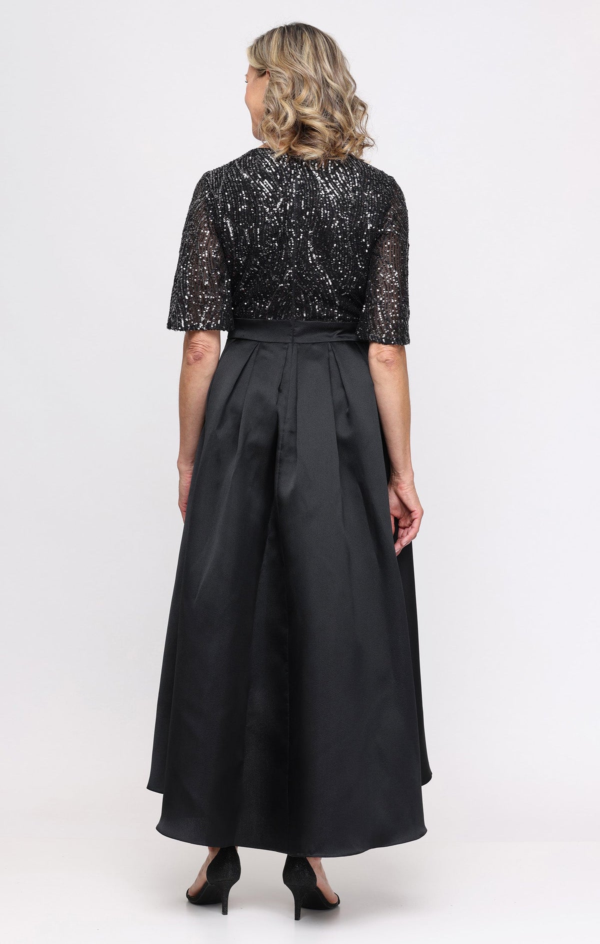V-Neck High-Low Sequin Occasion A-Line SL Fashions 49149129