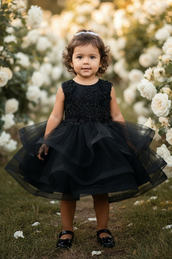 Jewel Knee-Length Tulle Flower Girl Ball Gown Cinderella Couture 9149B