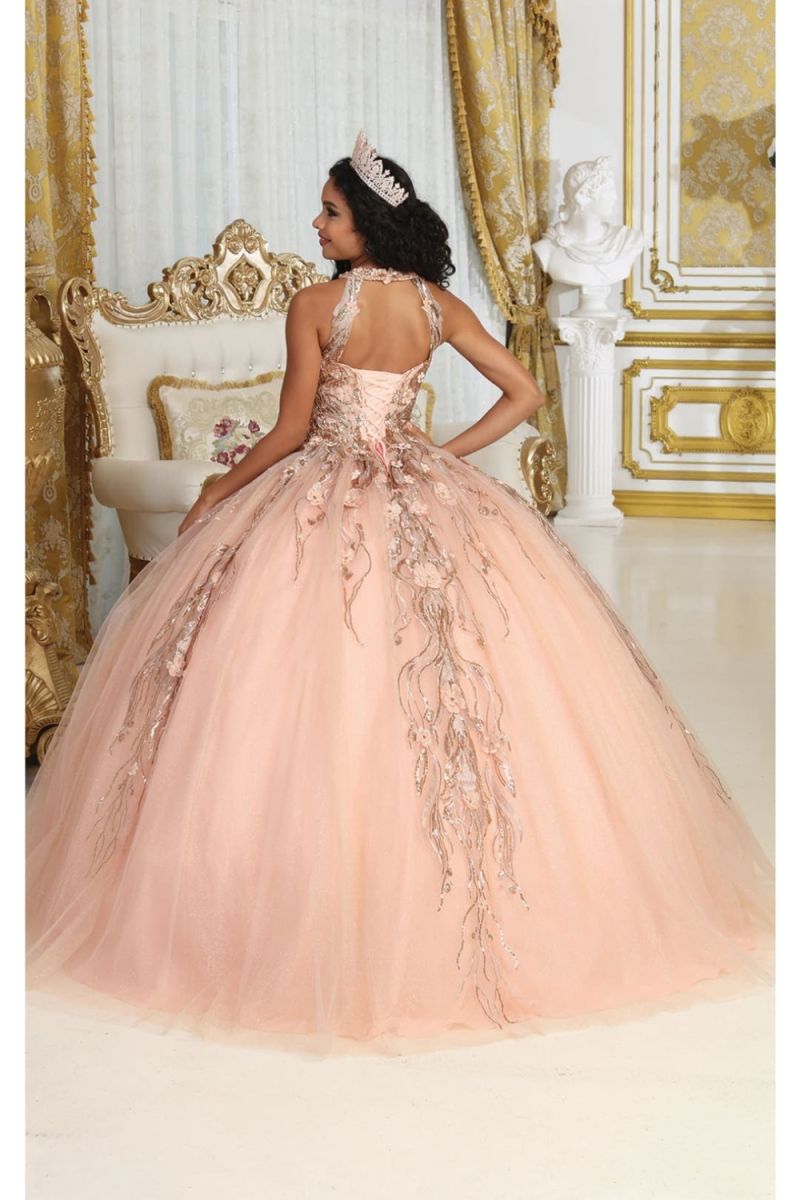 Illusion Floor-Length Tulle Quinceañera Ball Gown May Queen LK212
