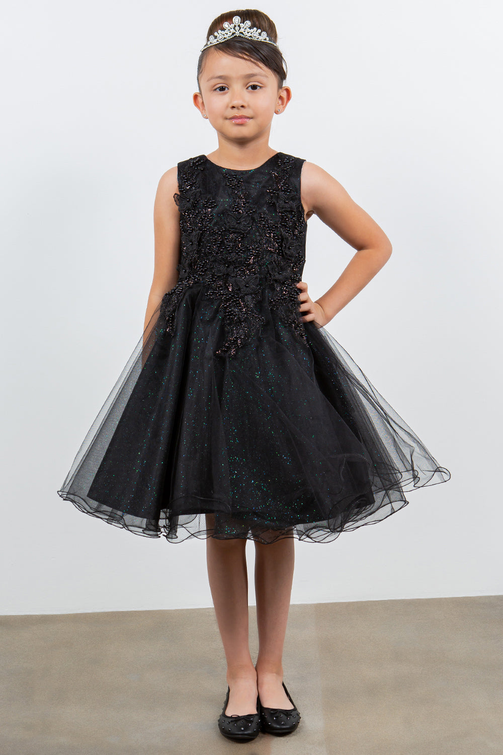 Girls Short Sleeveless Dress by Cinderella Couture 9150 12 / Black Girls Short Sleeveless Dress by Cinderella Couture 9150 12 / Black