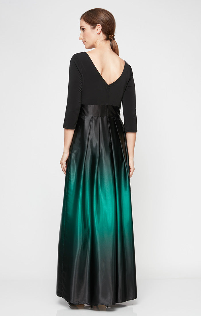SL Fashions 9251111 Petite Ombre Satin Long Ballgown  The Dress Outlet