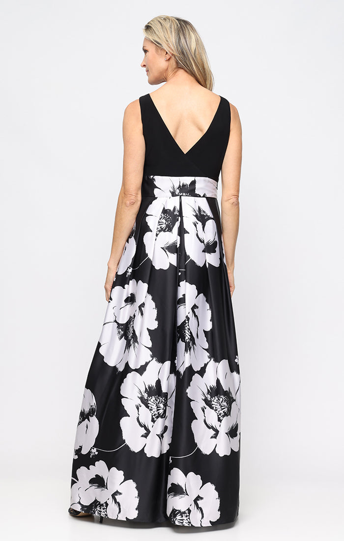 Bateau Floor-Length Satin Formal A-Line Gown SL Fashions 9251146