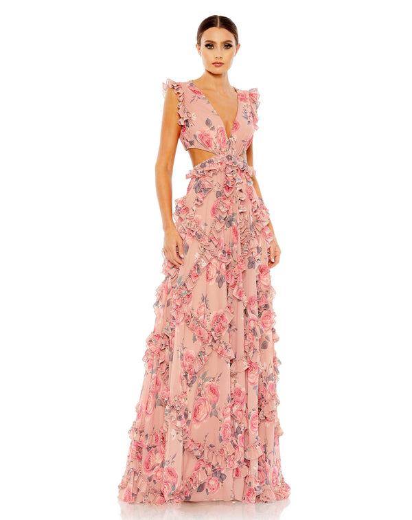 Long Formal Prom Floral Dress–Floral Prom Formal Long–Mac Duggal 9152