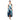 Cocktail Dresses  Pleated High Low Printed Formal Pocket Dress Navy Multi