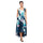 Cocktail Dresses  Pleated High Low Printed Formal Pocket Dress Navy Multi