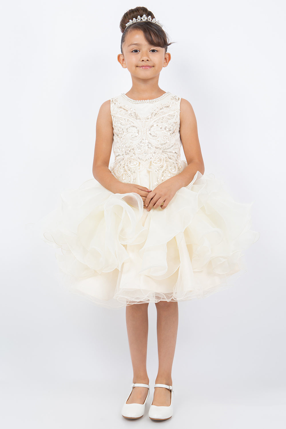 Cinderella Couture 9152 Sequin Lace Short A Line Flower Girl Dress