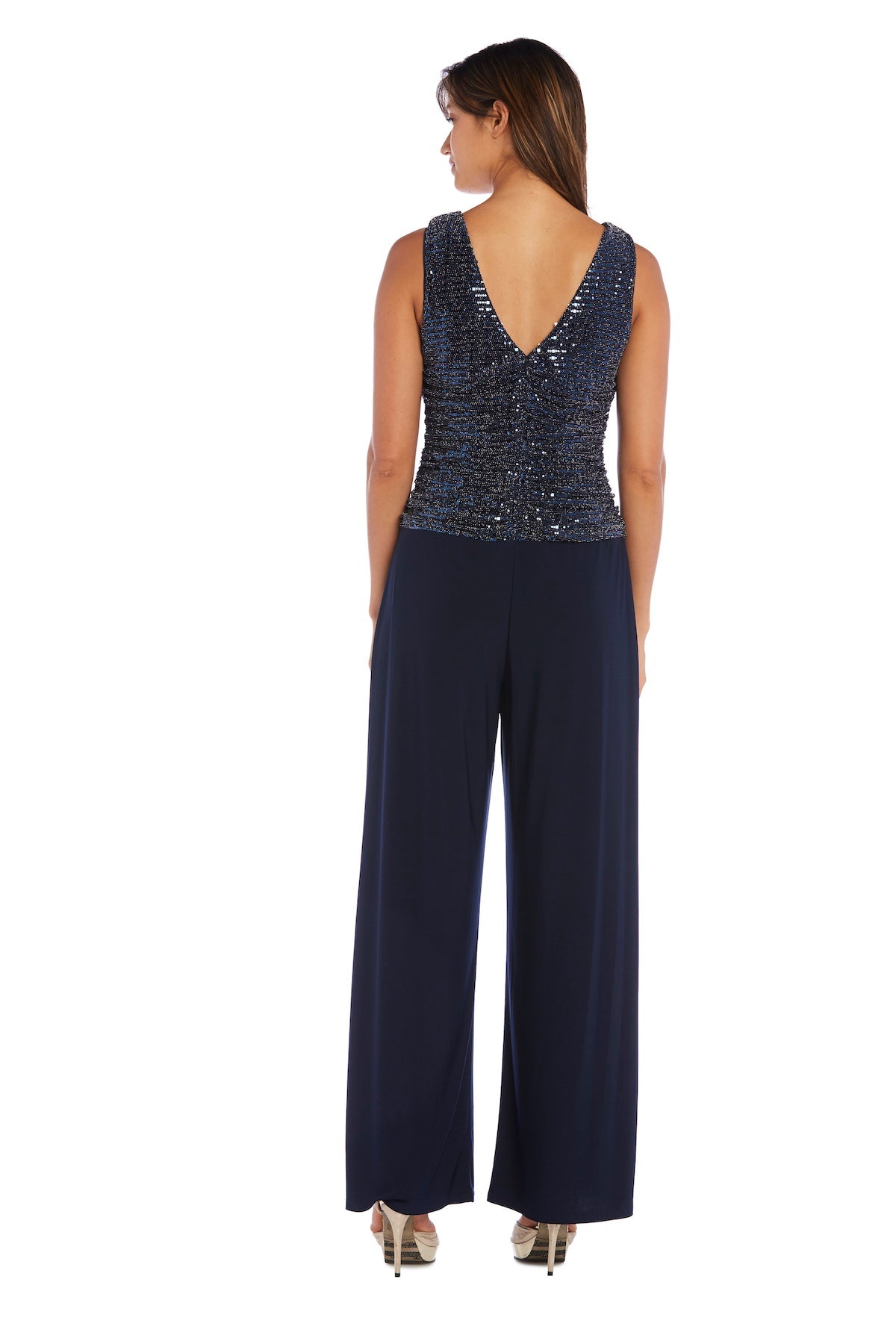 R&M Richards 9152 Long Formal Metallic Jumpsuit