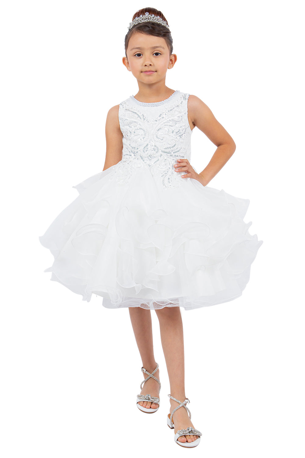 Cinderella Couture 9152 Sequin Lace Short A Line Flower Girl Dress